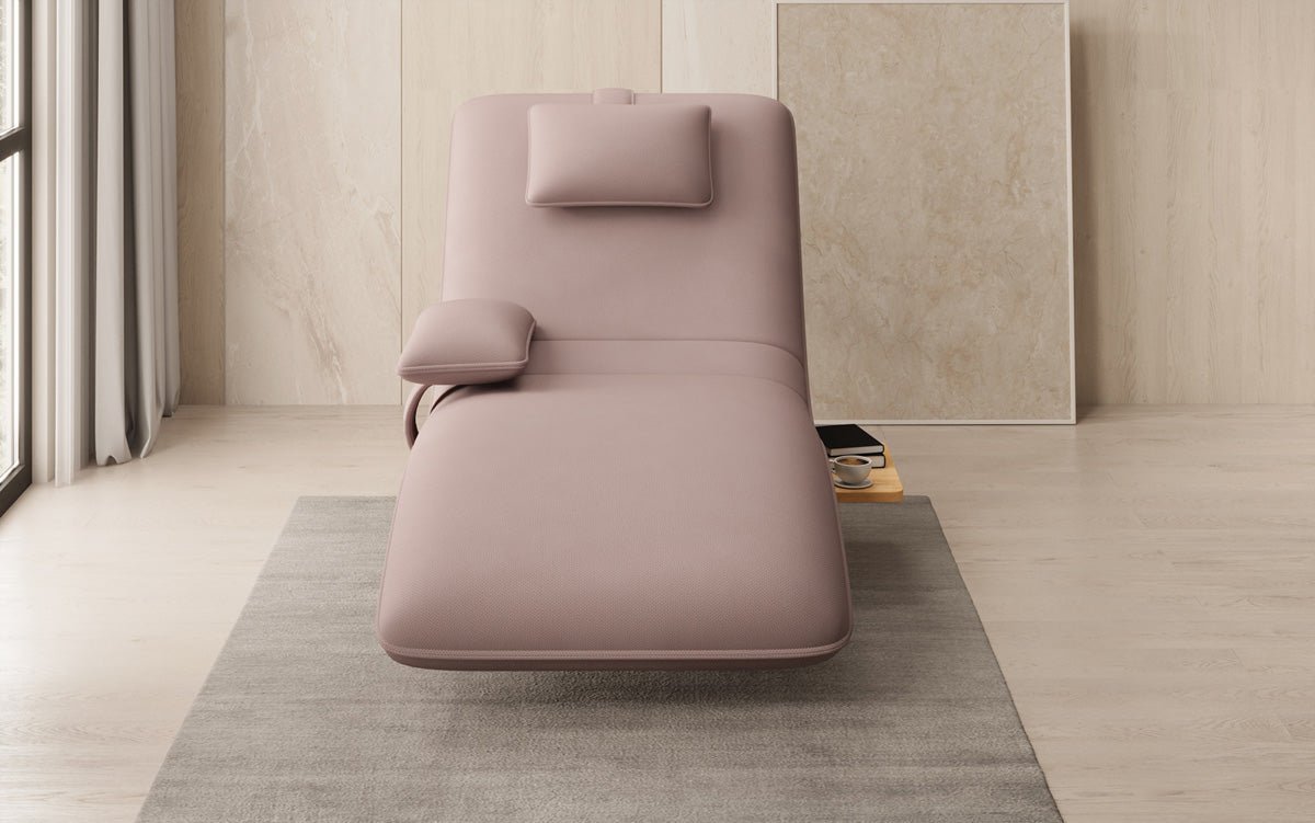 Designer Relax-Liege Velor Stoff mit Drehfunktion und Beistelltisch
