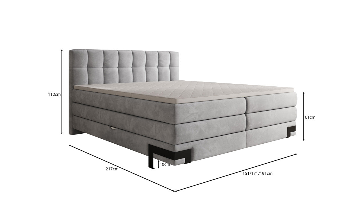Boxspringbett Isabell mit Stauraum in Samt