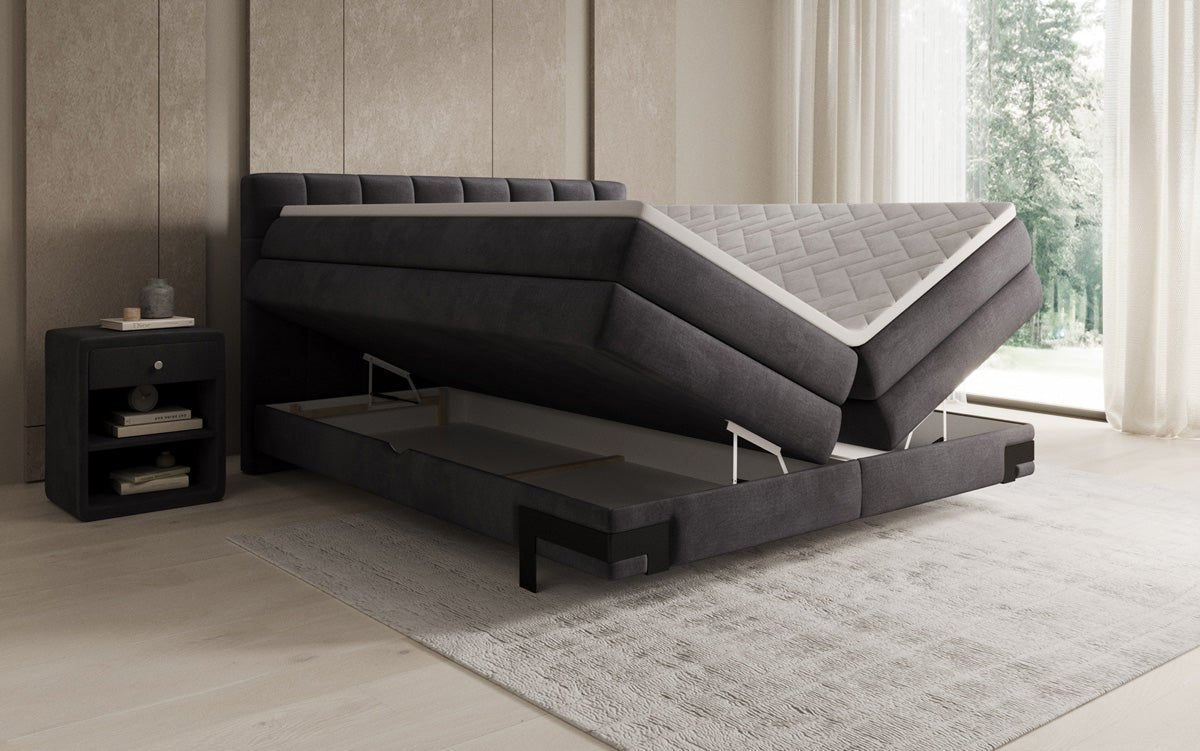 Boxspringbett Isabell mit Stauraum in Samt