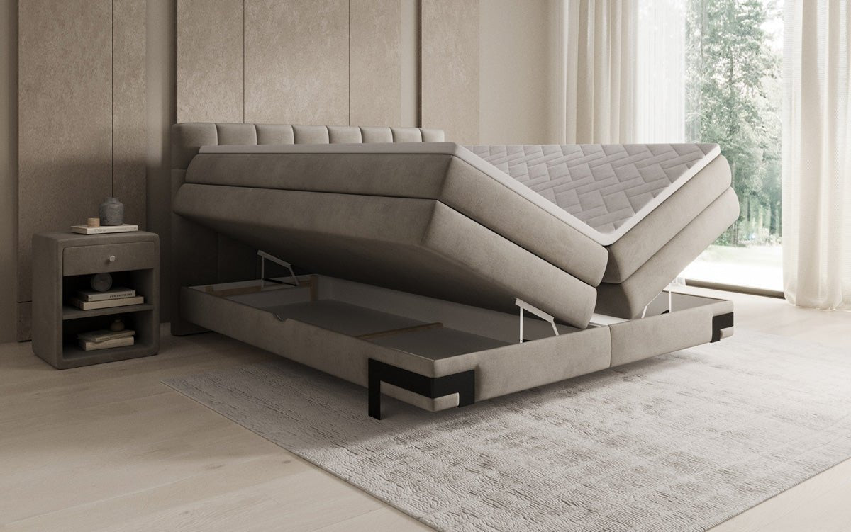 Boxspringbett Isabell mit Stauraum in Samt