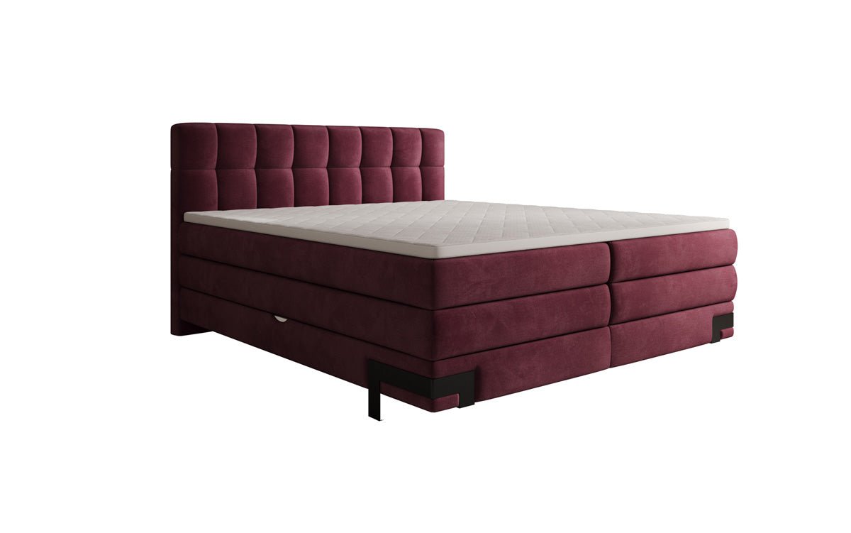 Boxspringbett Isabell mit Stauraum in Samt