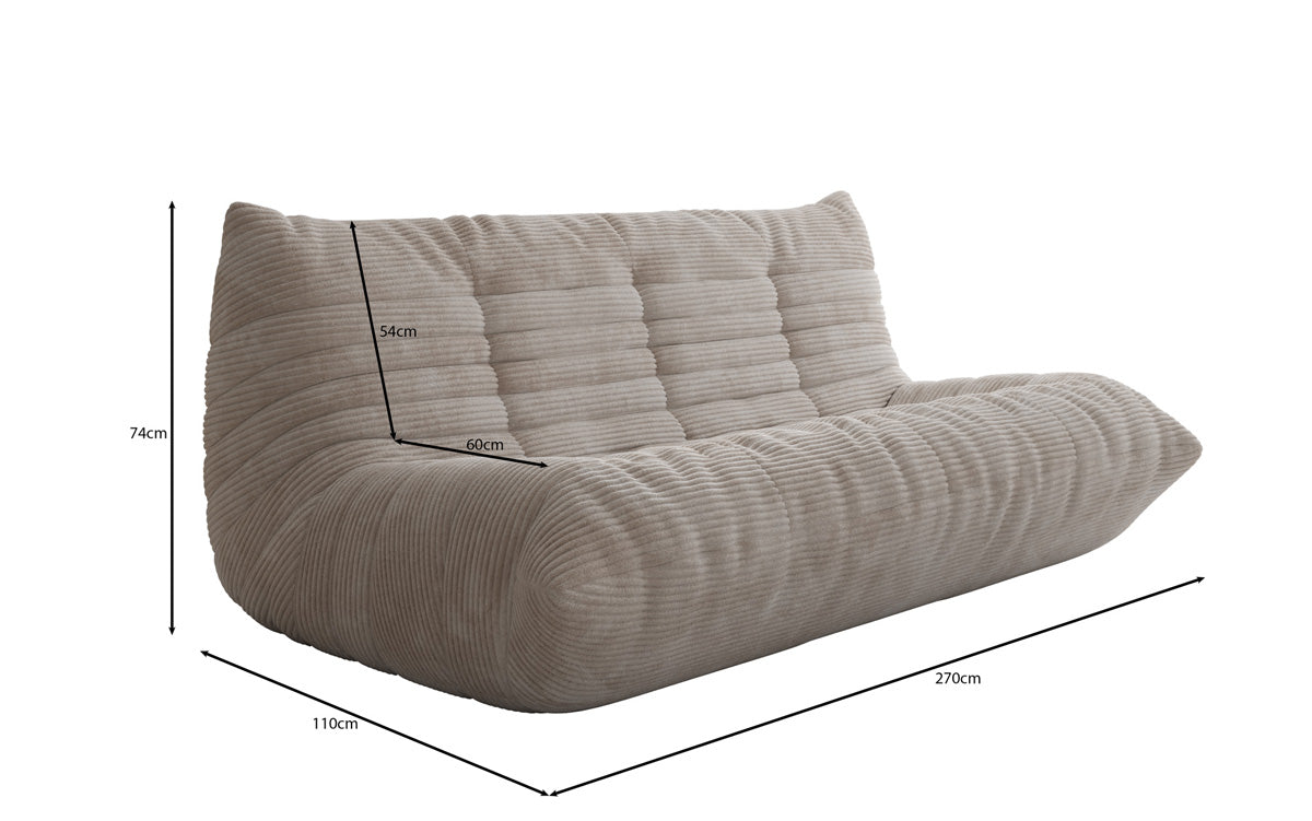 Designer Sofa Wohnlandschaft Calmo in Cord