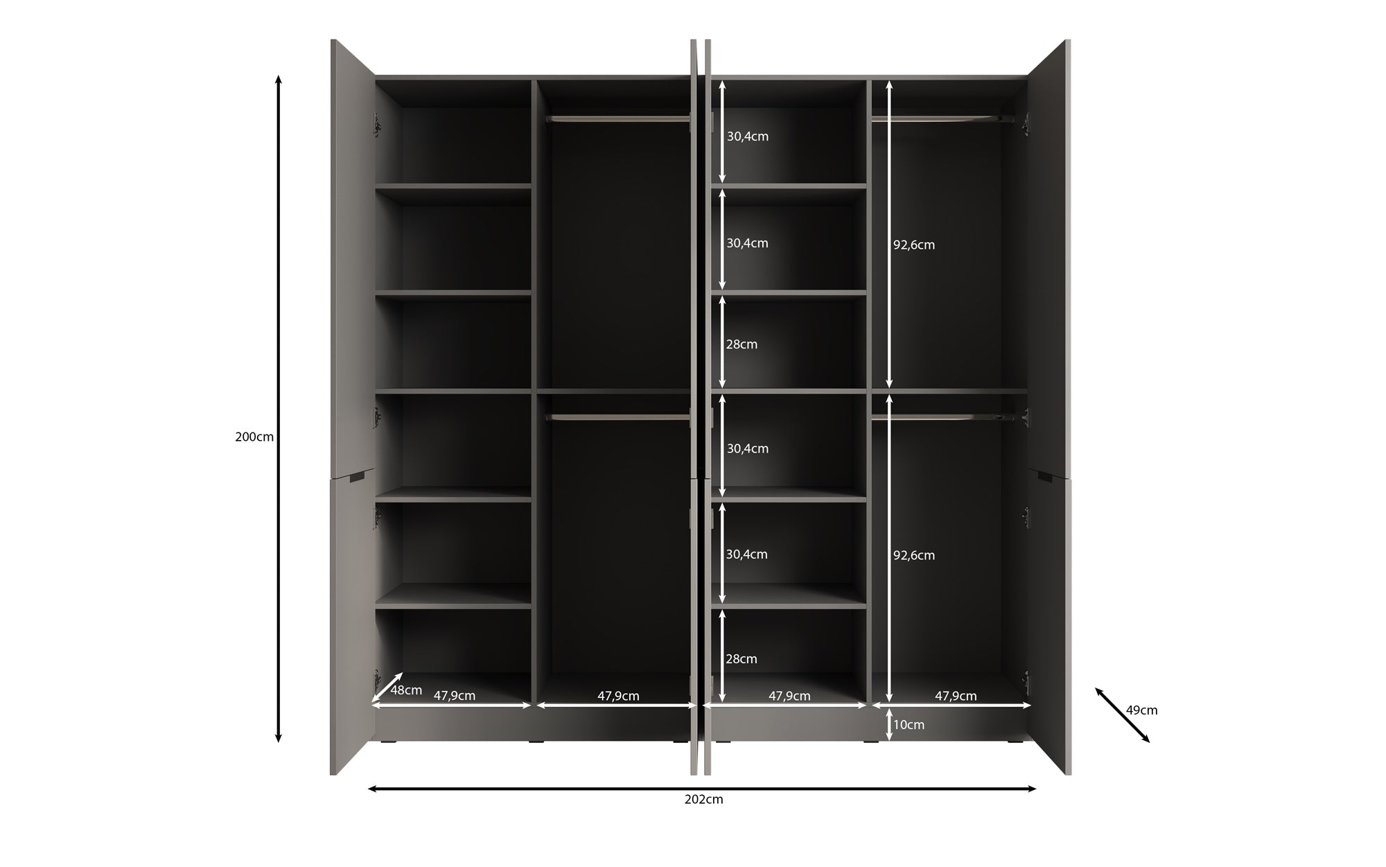 Modulo Naro Duo – Zweimoduliger Design-Kleiderschrank in Eiche Wotan