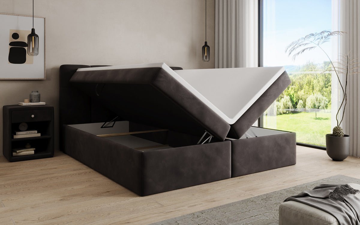 Boxspringbett Cozy II Samt mit Stauraum