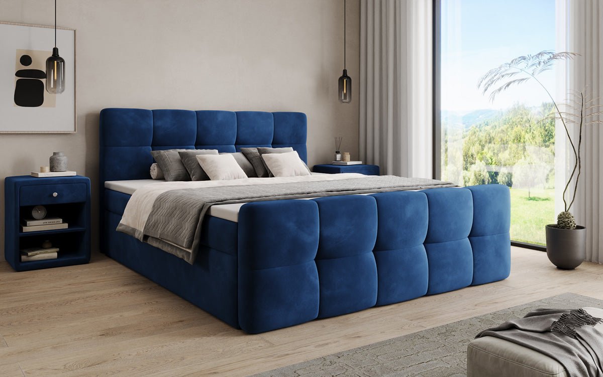 Boxspringbett Cozy Samt mit Stauraum