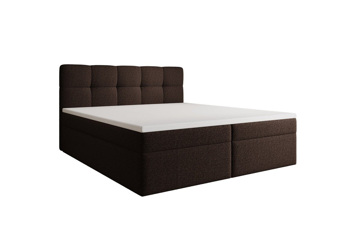 Boxspringbett Cozy II in Teddy Bouclé mit Stauraum