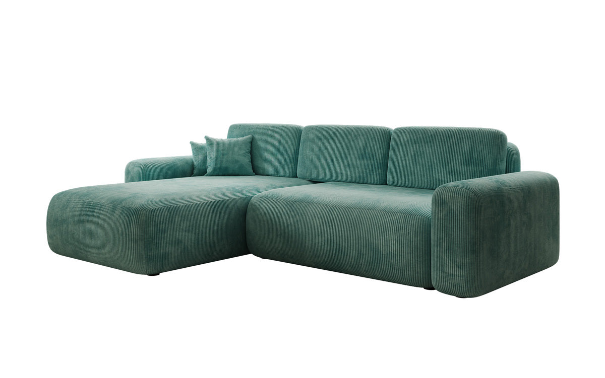 Designer Ecksofa Lola mit Schlaf- und Klappfunktion in Cord
