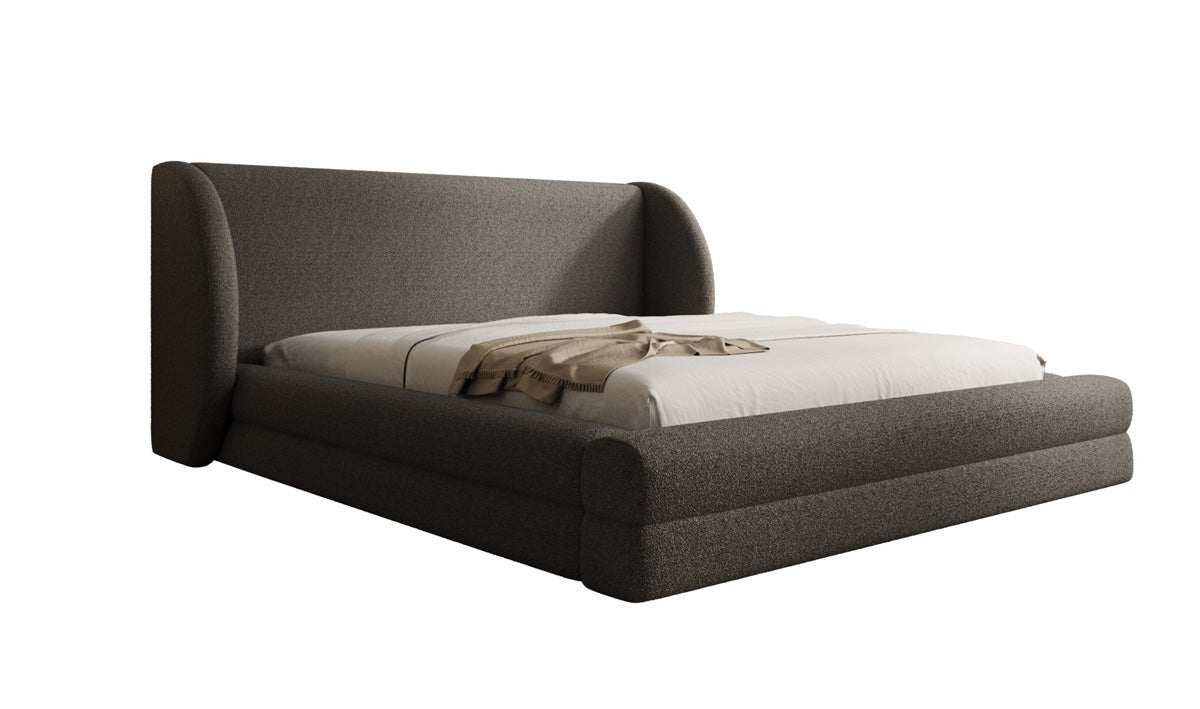 Designer Polsterbett Liv in Teddy Bouclé mit Stauraum