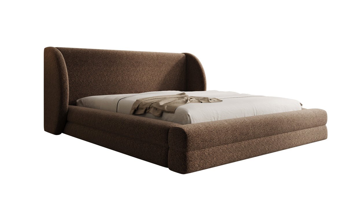 Designer Polsterbett Liv in Strukturstoff mit Stauraum