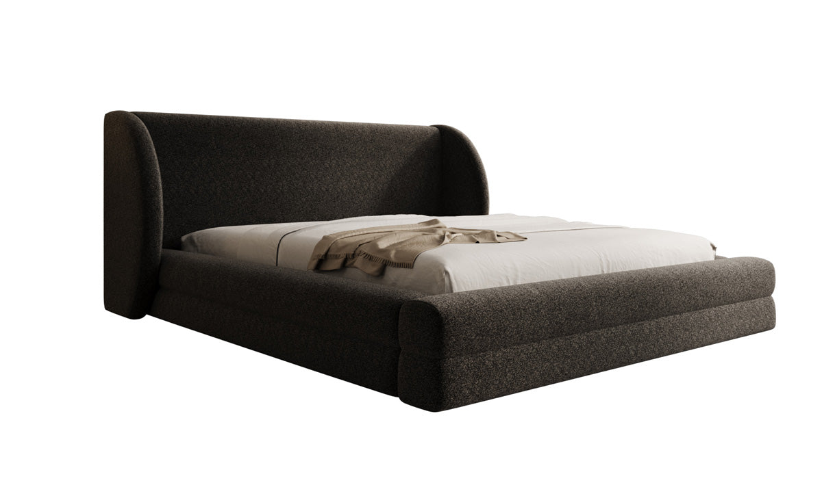 Designer Polsterbett Liv in Strukturstoff mit Stauraum