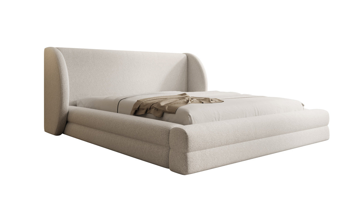 Designer Polsterbett Liv in Strukturstoff mit Stauraum