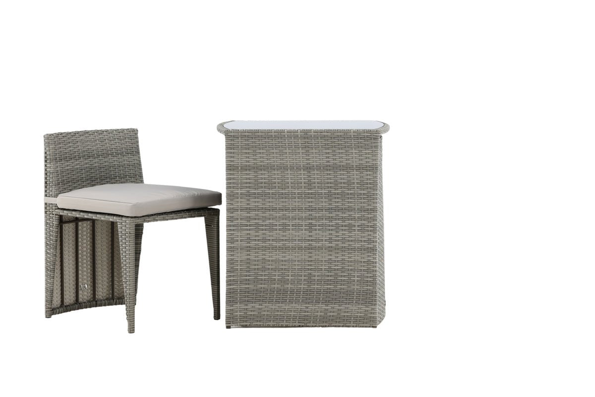 Balkonset Bob - in wahlweise schwarzem oder grauem Rattan