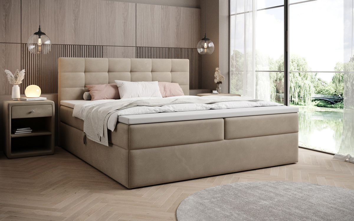 Boxspringbett Lux Samt mit Stauraum