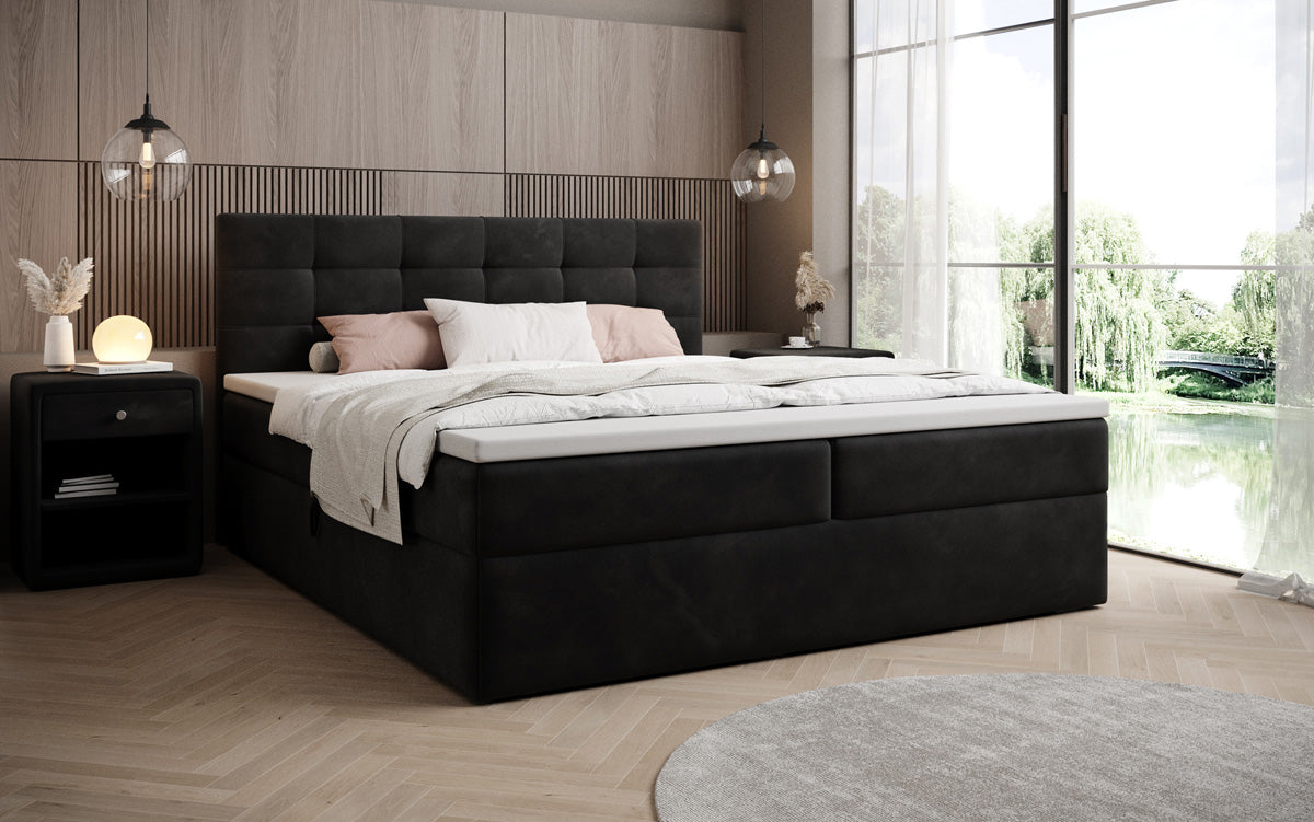 Boxspringbett Lux Samt mit Stauraum