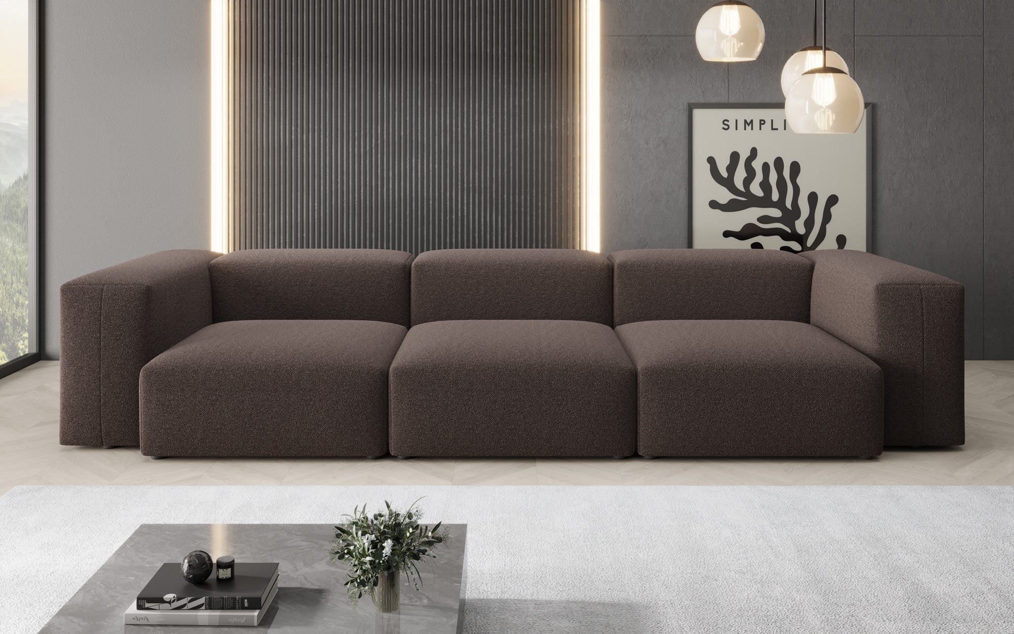 Designer 3 Sitzer Sofa Snug in Bouclé