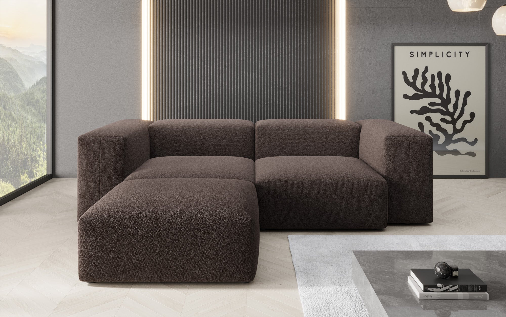 Designer L Sofa Snug Mini in Bouclé