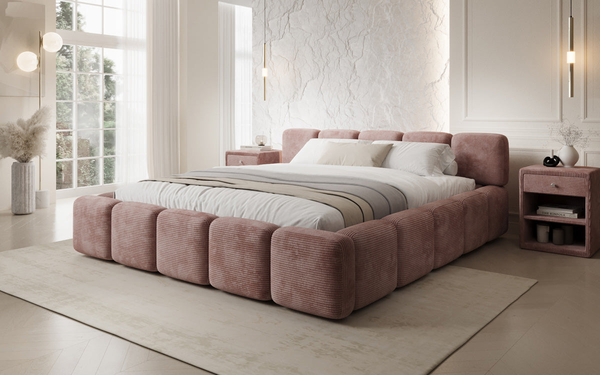 Designer Polsterbett Giulia Cord mit Stauraum