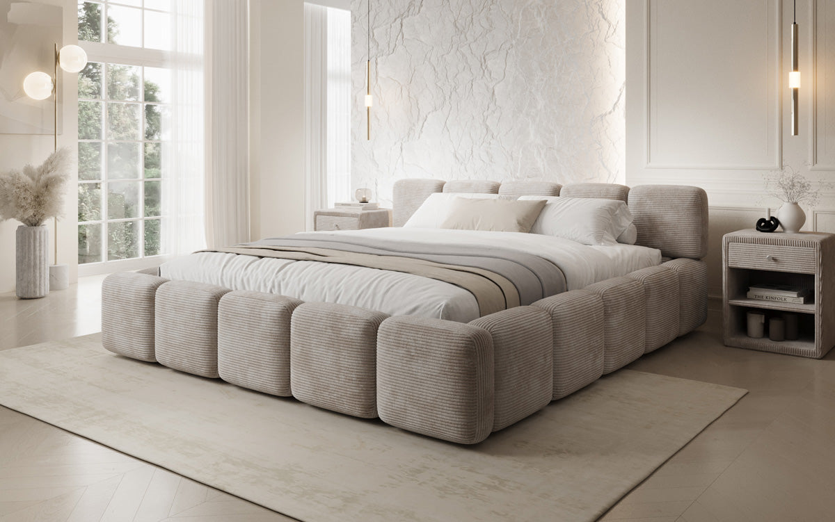 Designer Polsterbett Giulia Cord mit Stauraum