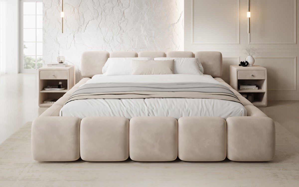 Designer Polsterbett Giulia Samt mit Stauraum
