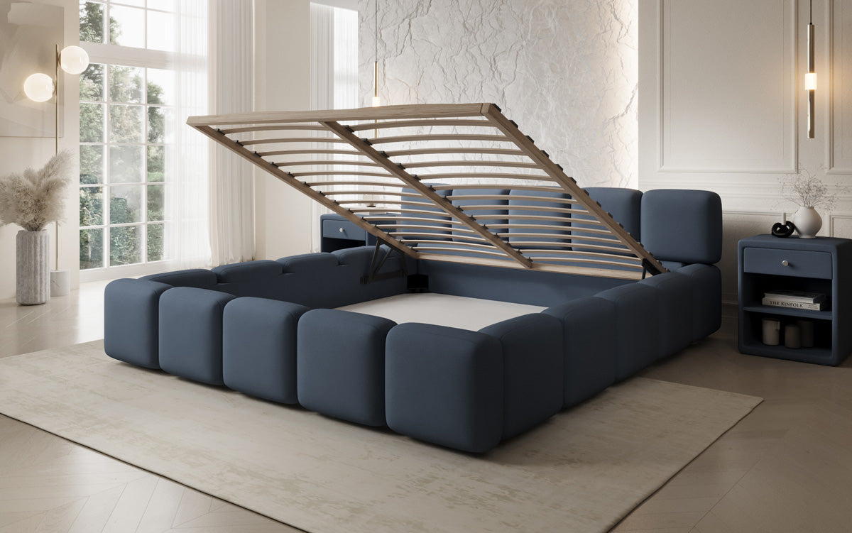Designer Polsterbett Giulia Stoff mit Stauraum