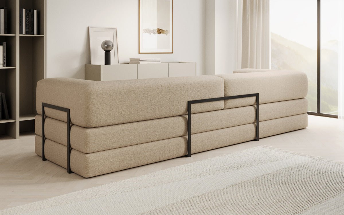 Designer Sofa Lazy 3 Sitzer XXL in Bouclé