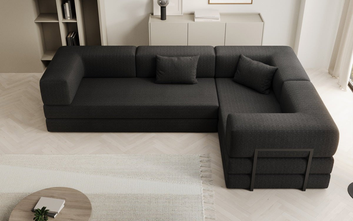 Designer Sofa Lazy L geschlossen in Bouclé