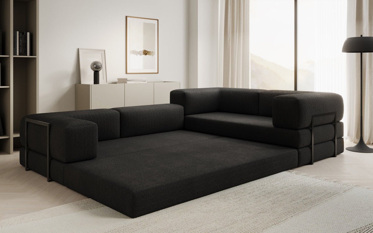 Designer Sofa Lazy L geschlossen in Bouclé