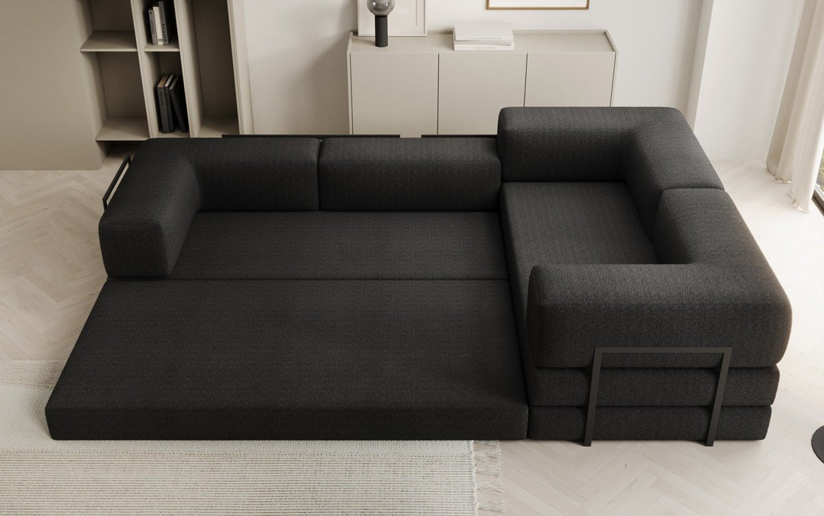 Designer Sofa Lazy L geschlossen in Bouclé