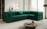 Designer Sofa Lazy L geschlossen in Samt