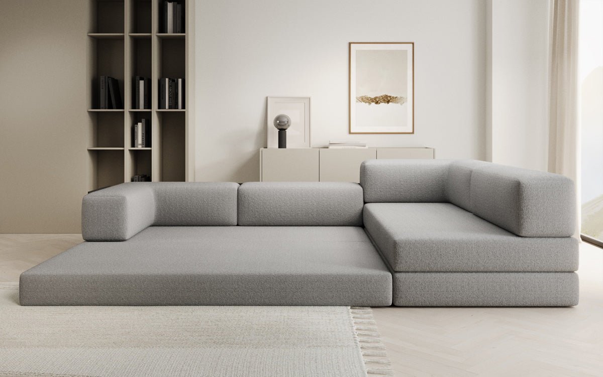 Designer Sofa Lazy L in Bouclé