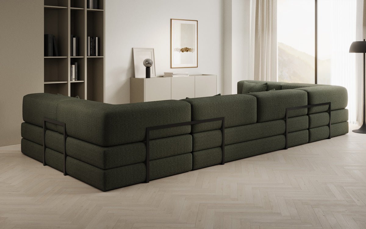 Designer Sofa Lazy U in Bouclé