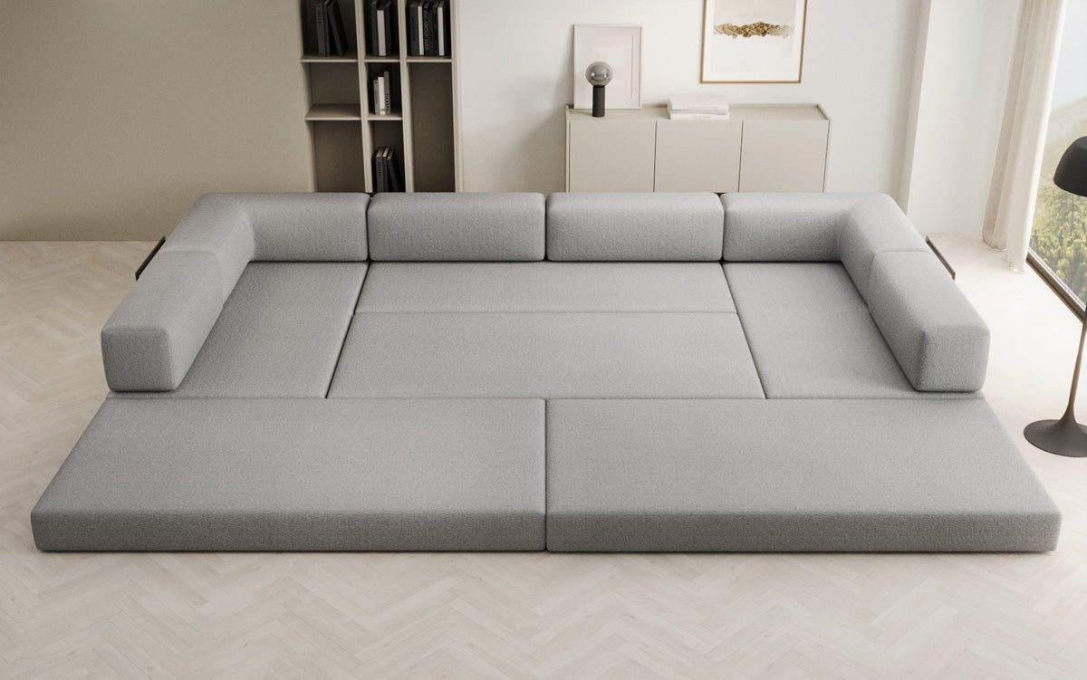 Designer Sofa Lazy U in Bouclé