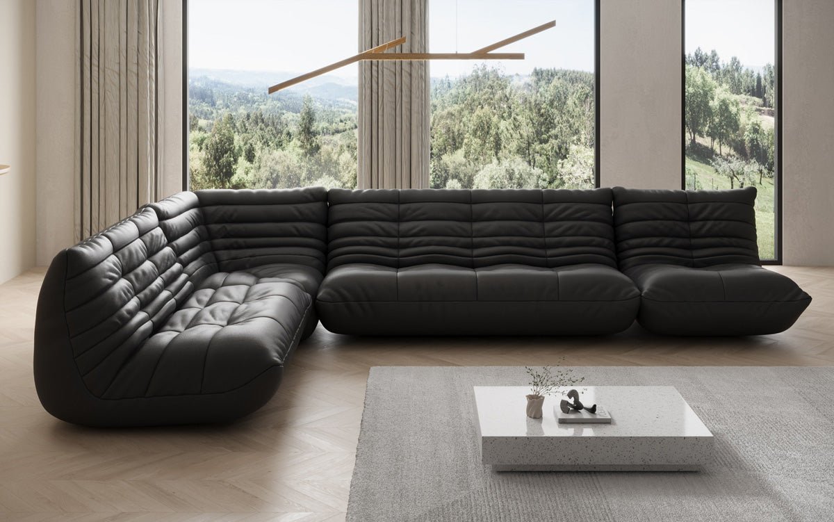 Designer Sofa Wohnlandschaft Calmo in Echtleder