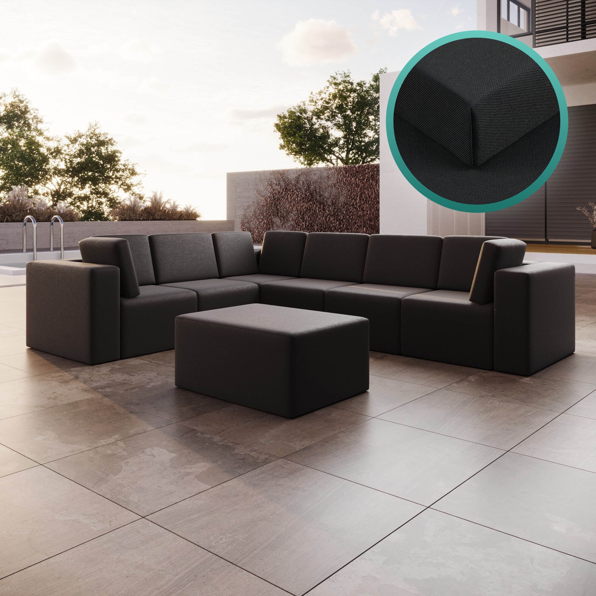 Bezug für Gartensofa Eden L Maxi mit Beistellhocker