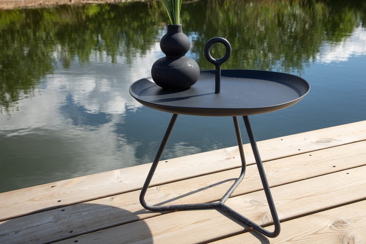 Garten Beistelltisch Moeve - Ø40 aus schwarzem Stahl