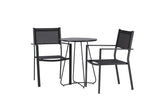 Garten Cafegruppe Marvin – 3-teiliges Gartenmöbel-Set in der Farbe Schwarz