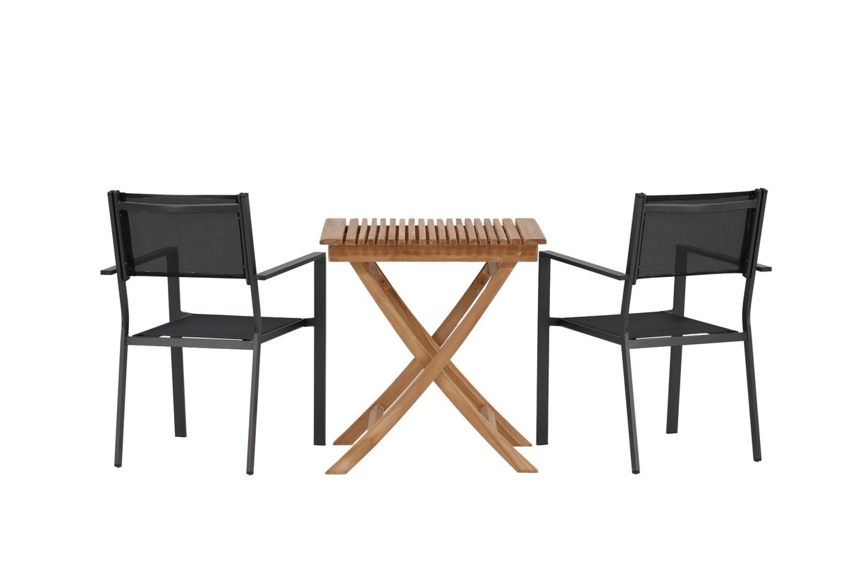 Garten Cafegruppe Xavina – 3 teiliges Set aus Teakholz und Textilene