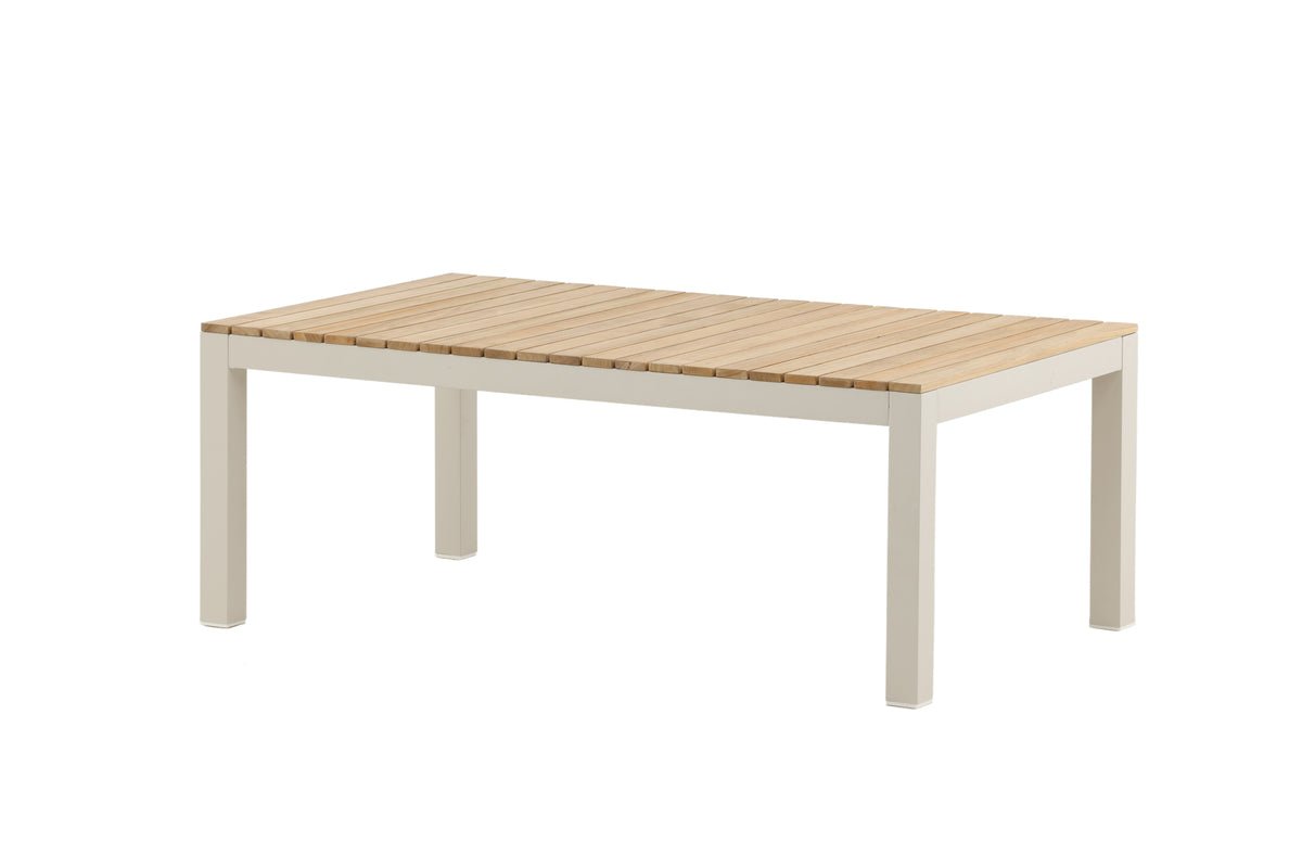Garten Couchtisch Alanu - ein Materialmix aus Aluminium und Teakholz