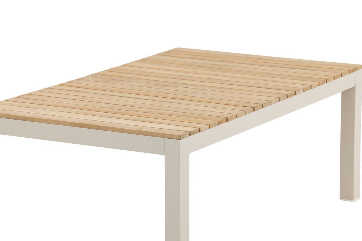 Garten Couchtisch Alanu - ein Materialmix aus Aluminium und Teakholz