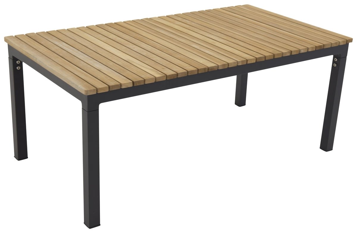 Garten Couchtisch Alanu - ein Materialmix aus Aluminium und Teakholz