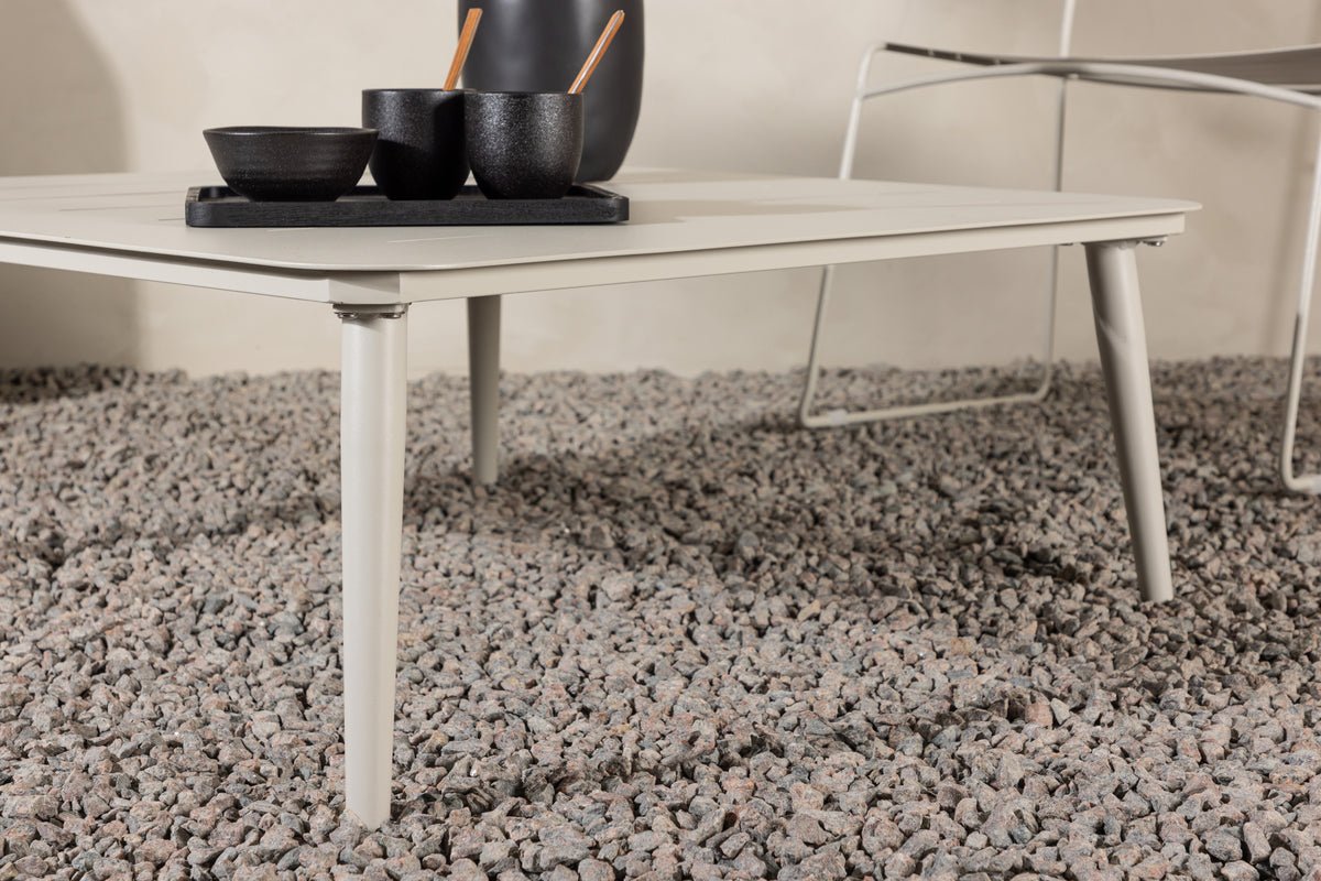 Garten Couchtisch Hannes - Aus beigem Aluminium