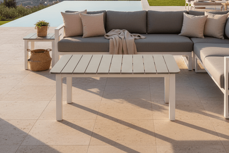 Garten Couchtisch Kreta - Aus Edelholz und Aluminium