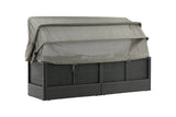 Garten Daybed Merano – Outdoor-Liege mit Sonnendach aus Polyrattan in Schwarz