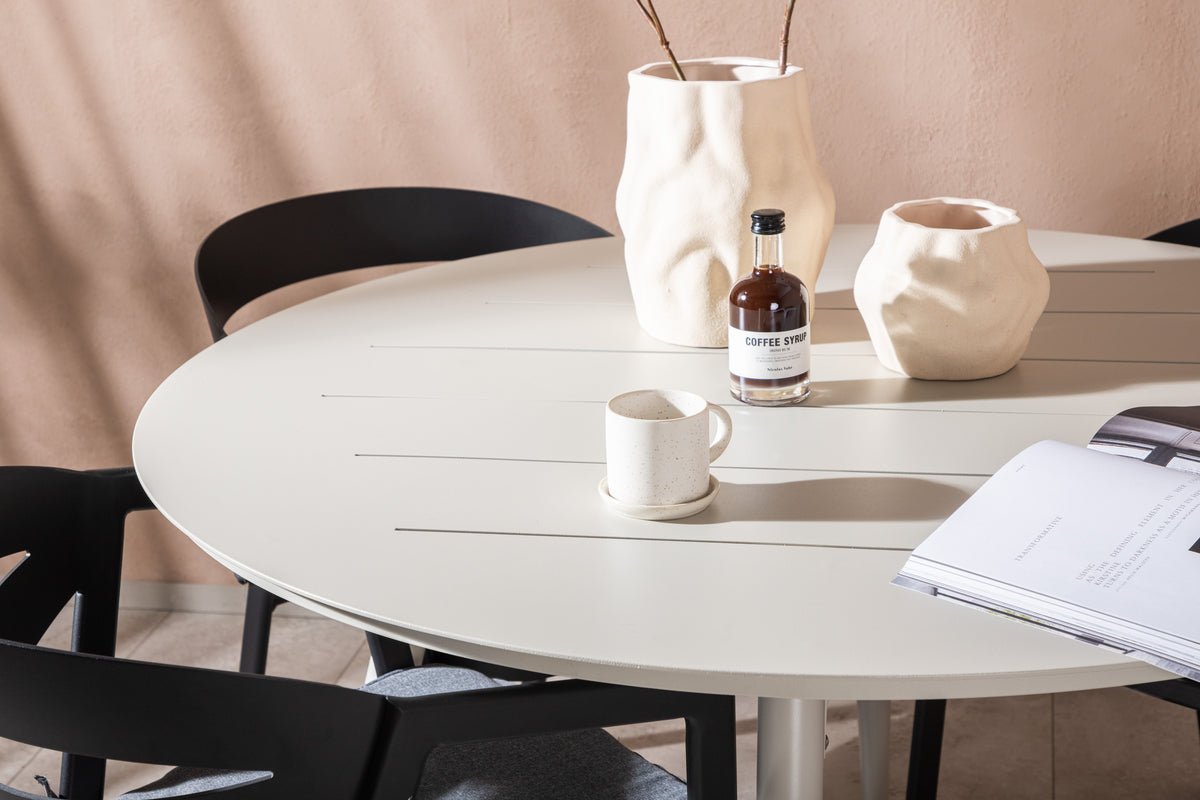 Garten Essgruppe Mivano – 5-teiliges Set mit rundem Tisch