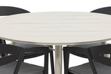 Garten Essgruppe Mivano – 5-teiliges Set mit rundem Tisch