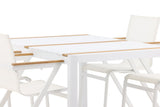 Garten Essgruppe Rolina – 4 Stühle und 1 Tisch in Weiß
