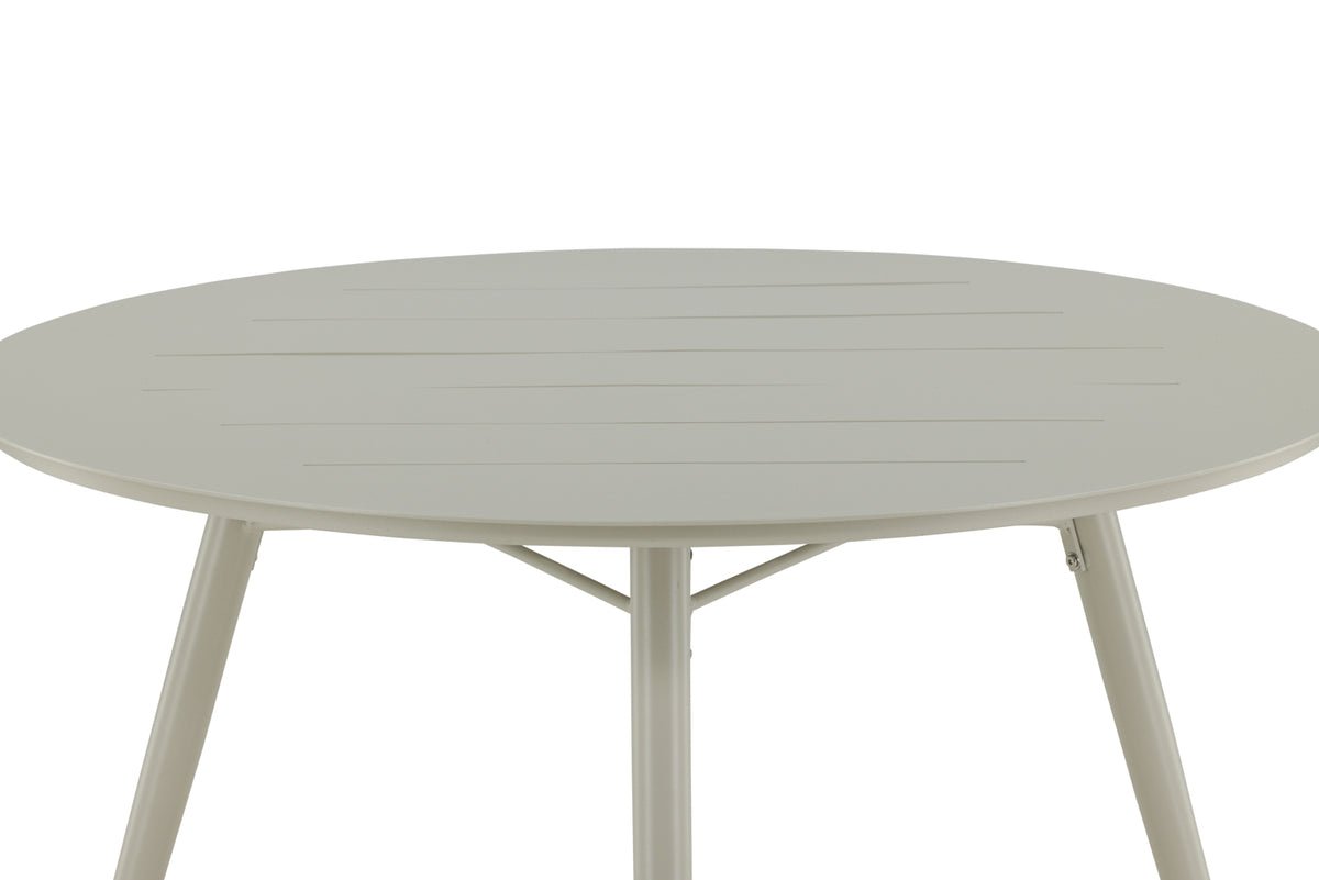 Garten Esstisch Arbor - Ø 120cm aus beigem Aluminium