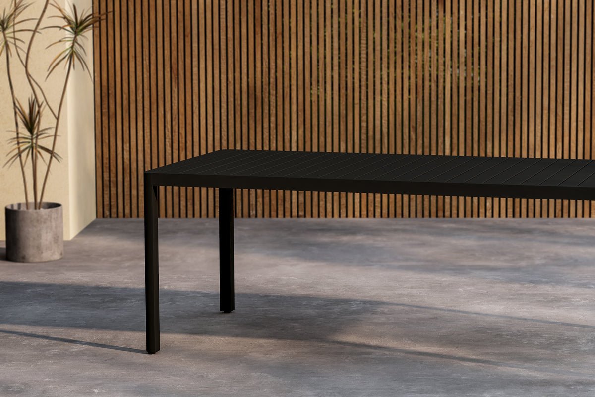 Garten Esstisch Vento - 200x90 cm aus Aluminium in Beige oder Schwarz