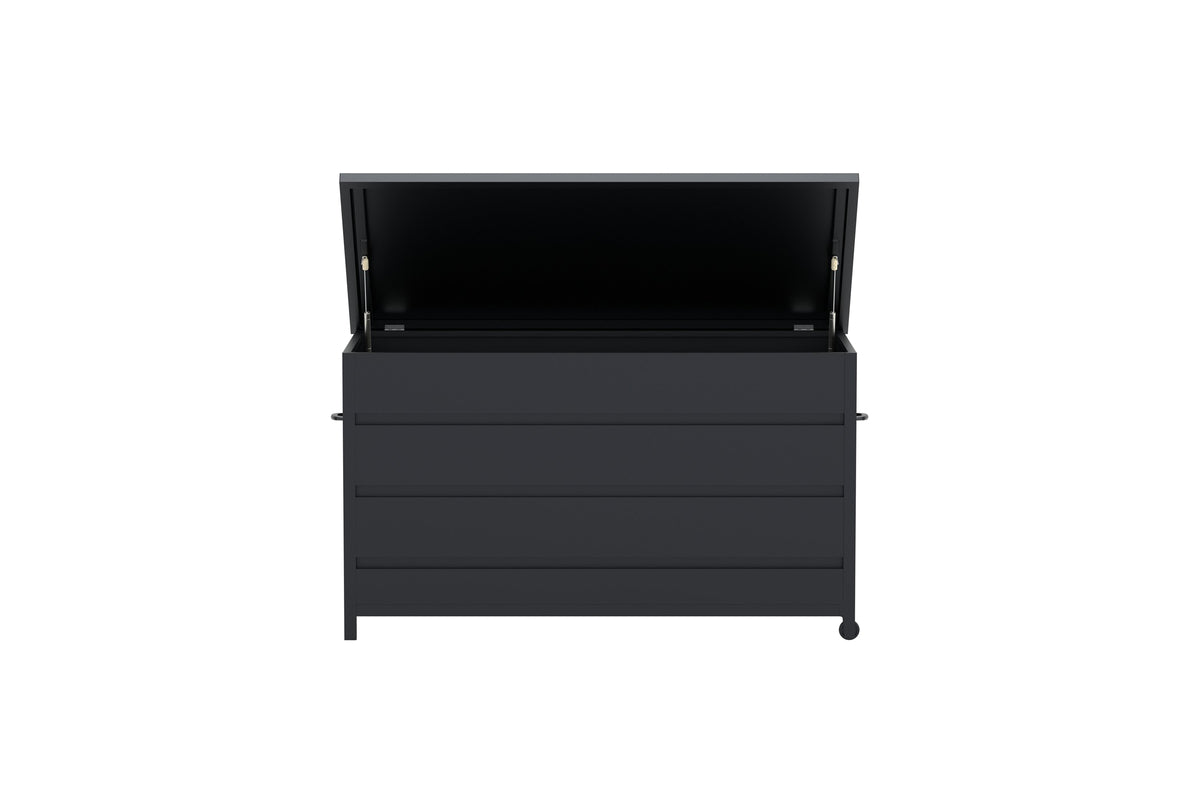 Garten Kissenbox Nessa - Aus schwarzem Aluminium