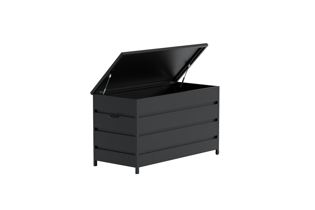 Garten Kissenbox Nessa - Aus schwarzem Aluminium